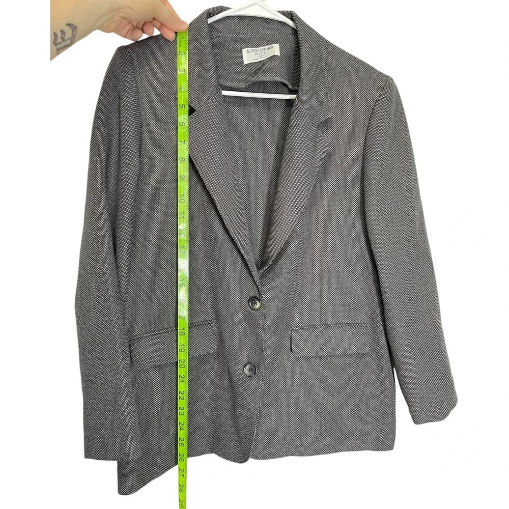 Alfred Dunner 10P Black White Blazer Two Button Textured‎ Career Dark Academia